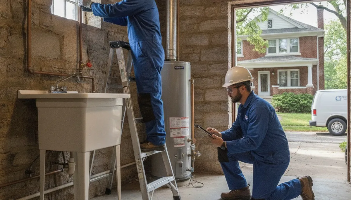 Professional plumber repairing a pipe in Naperville, IL for residential plumbing service