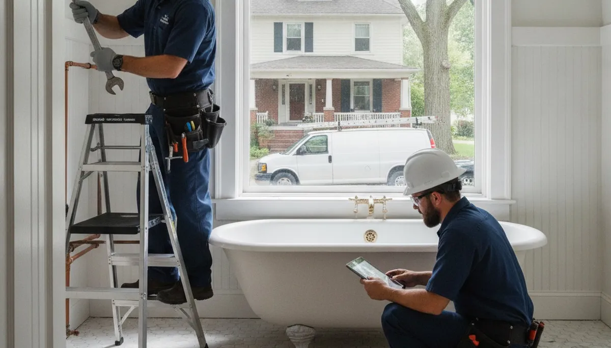Professional plumber providing repair services in Naperville, IL for local plumbing issues