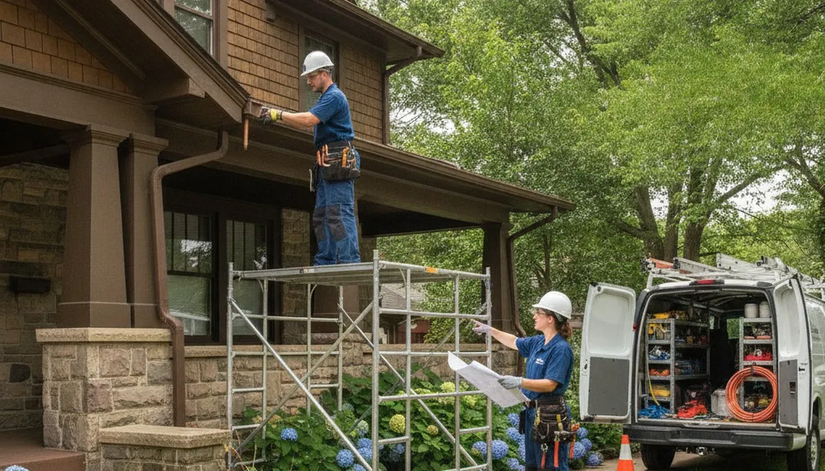 Plumber providing repair service in Naperville, IL for a plumbing business