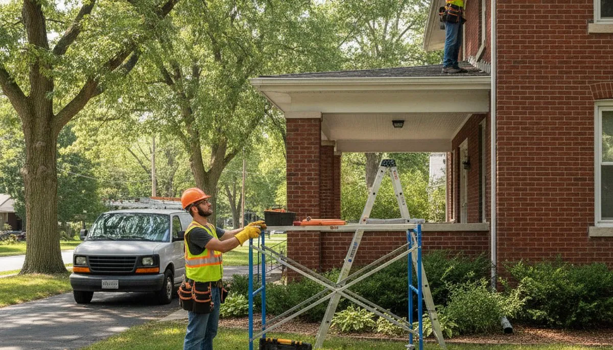 Plumber repairing pipes in Naperville, IL for residential plumbing service