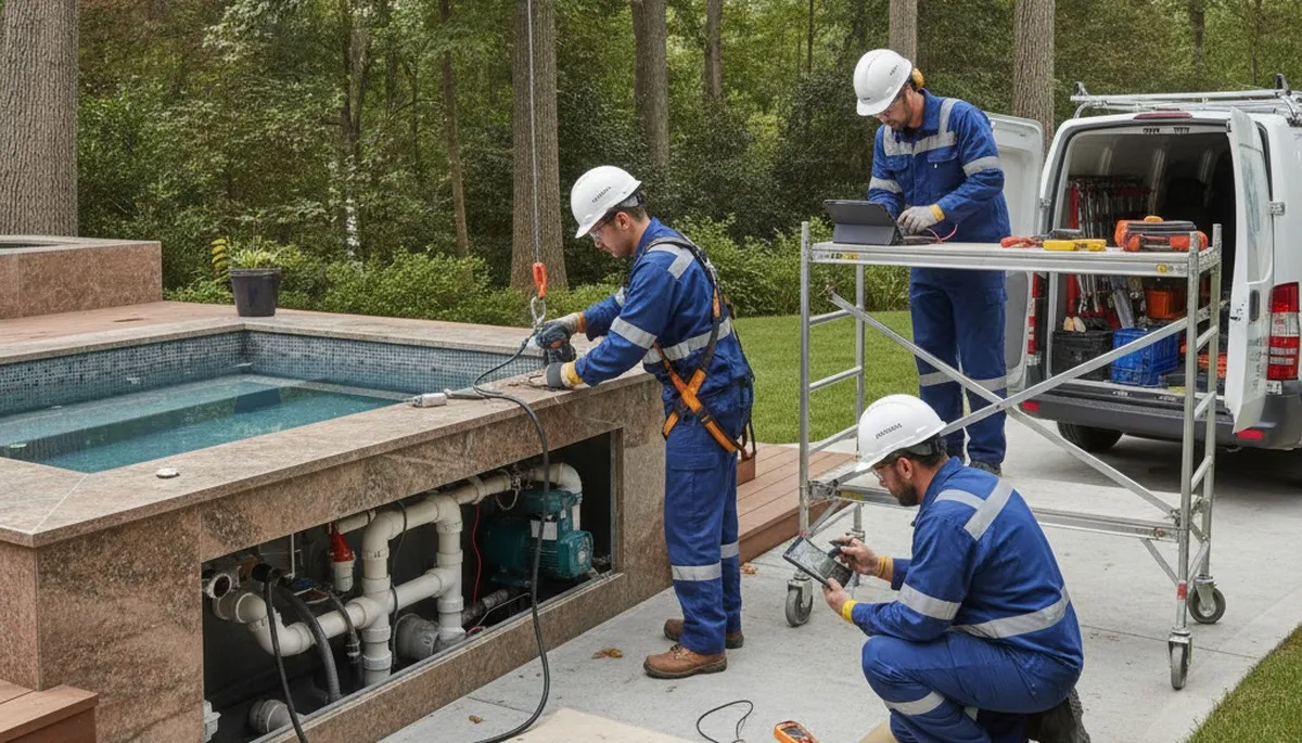 Naperville, IL plumber repairing spa equipment for home spa maintenance